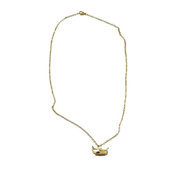 18K Gold Plated Narwhal Whale Pendant Necklace Gold Plated Stainless Steel Chain - Picture 4 of 12